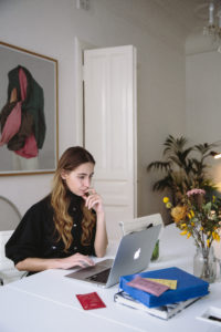 Woman on computer working