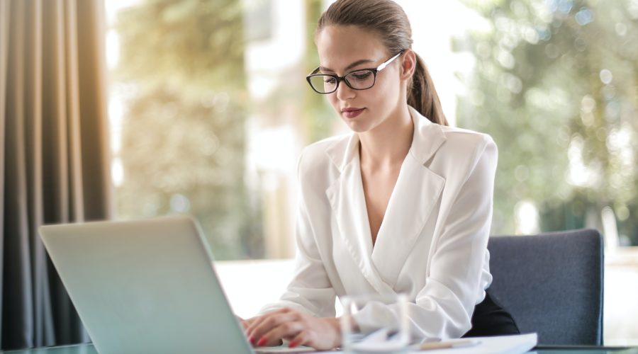 Woman sitting at a desk