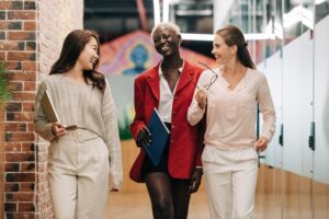Women happy in their careers.